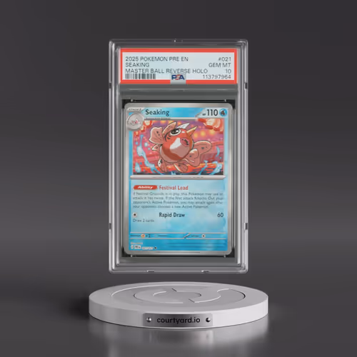 2025 Pokémon Pre EN-Prismatic Evolutions #021 Seaking - Reverse Holo Master Ball (PSA 10 GEM MINT)