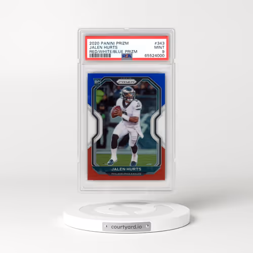 2020 Panini Prizm #343 Jalen Hurts - Red/White/Blue Prizm (PSA 9 MINT)