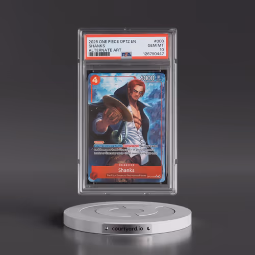 2025 One Piece OP12-Legacy of the Master #008 Shanks - Alternate Art (PSA 10 GEM MINT)