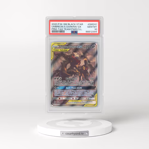 2020 Pokémon SM Black Star Promo #SM241 Umbreon & Darkrai GX - Holo Tag Team Powers Collection (PSA 10 GEM MINT)