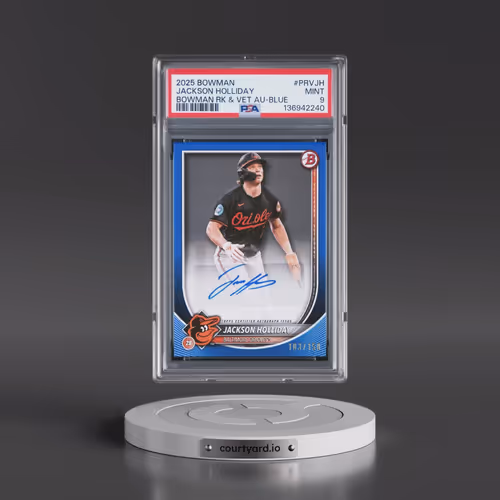 2025 Bowman Bowman Rookies and Veterans Autographs #PRVJH Jackson Holliday - Blue (PSA 9 MINT)