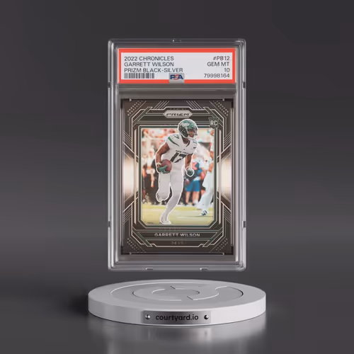 2022 Panini Chronicles Prizm Black #PB12 Garrett Wilson - Silver (PSA 10 GEM MINT)