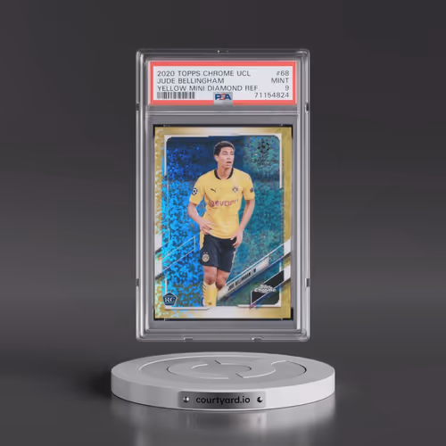 2020 Topps Chrome UEFA Champions League #68 Jude Bellingham - Yellow Mini Diamond Refractor (PSA 9 M