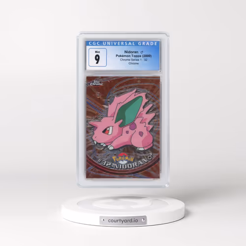 2000 Chrome Series 1 #32 Nidoran ♂ - Chrome (Topps Chrome Stamp on Front of Card) (CGC 9 MINT)