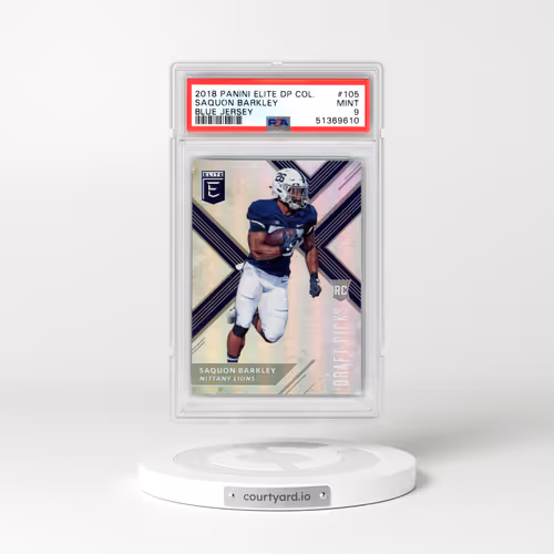 2018 Panini Elite Draft Picks Collegiate #105 Saquon Barkley - Blue Jersey (PSA 9 MINT)