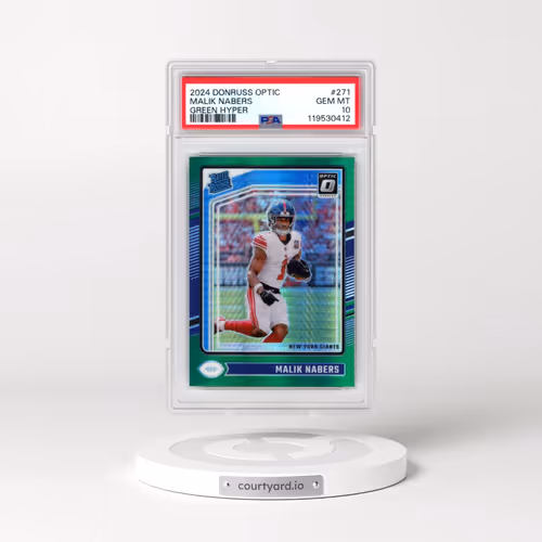 2024 Panini Donruss Optic #271 Malik Nabers - Green Hyper (PSA 10 GEM MINT)