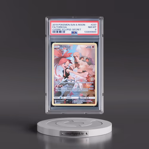 2019 Pokémon Sun & Moon Cosmic Eclipse #237 Torkoal - Full Art Secret (PSA 8 NM-MT)