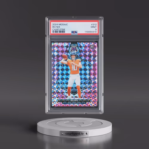 2024 Panini Mosaic #312 Bo Nix - Camo Pink (PSA 9 MINT)