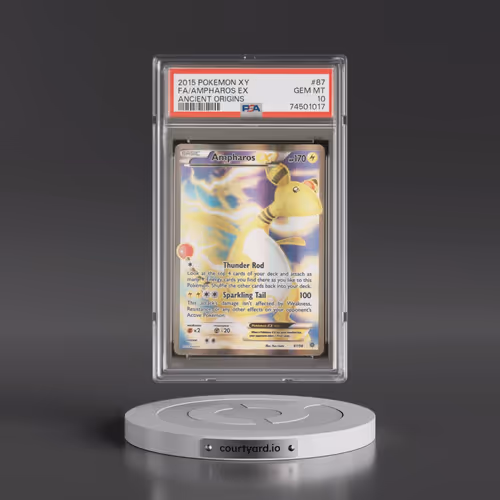 2015 Pokémon XY Ancient Origins #87 Ampharos EX - Holo Full Art (PSA 10 GEM MINT)
