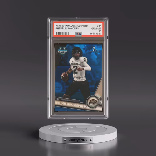2023 Bowman University Chrome Sapphire #16 Shedeur Sanders (PSA 10 GEM MINT)