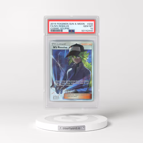2019 Pokémon Sun & Moon Cosmic Eclipse #232 N's Resolve - Full Art (PSA 10 GEM MINT)