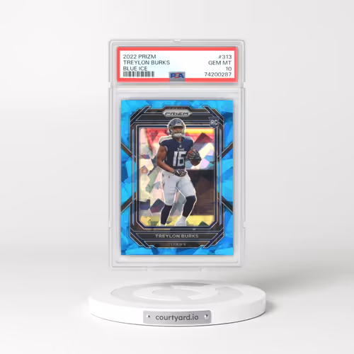 2022 Panini Prizm #313 Treylon Burks - Blue Ice (PSA 10 GEM MINT)