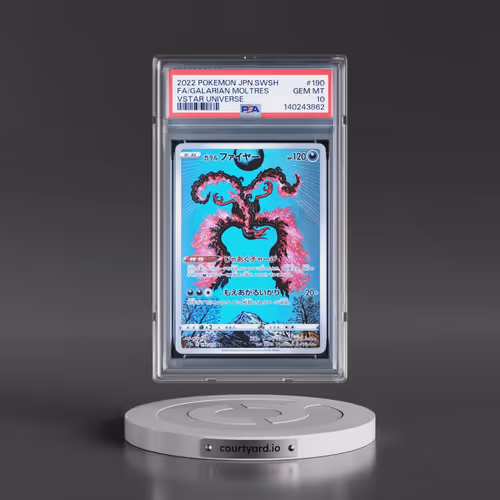 2022 Pokémon Sword & Shield Vstar Universe #190 Galarian Moltres - Full Art (PSA 10 GEM MINT)