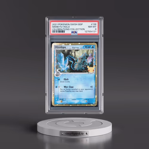 2021 Pokémon Swsh Black Star Promo #136 Mimikyu - Holo Celebrations Collection (PSA 8 NM-MT)