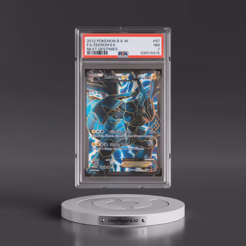 2012 Pokémon Black & White Next Destinies #97 Zekrom EX - Holo Full Art (PSA 7 NM)
