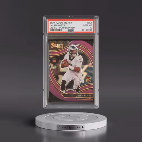 2020 Panini Select #350 Jalen Hurts - Die-Cut Purple Prizm (PSA 10 GEM MINT)