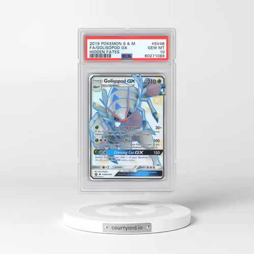 2019 Pokémon Sun & Moon Hidden Fates #SV48 Golisopod GX - Holo Full Art (PSA 10 GEM MINT)