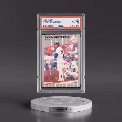1989 Fleer #254 Rickey Henderson (PSA 8 NM-MT)