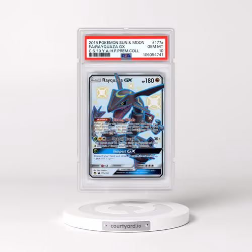 2018 Pokémon Sun & Moon Celestial Storm #177a Rayquaza GX - Holo Full Art 2019 Yellow A Hidden Fates