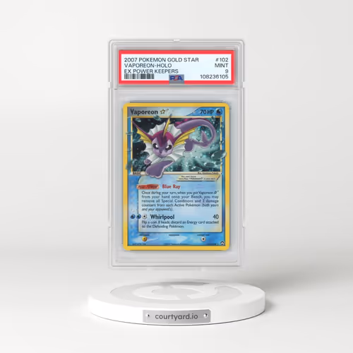 2007 Pokémon EX Power Keepers #102 Vaporeon - Holo Gold Star (PSA 9 MINT)