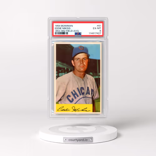 1954 Bowman #61 Eddie Miksis - .954/.962 Field Avg. (PSA 6 EX-MT)