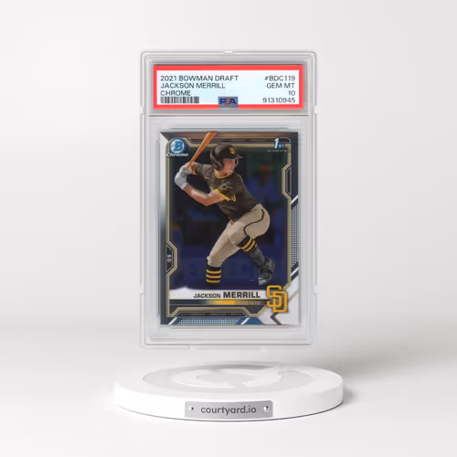 2021 Bowman Draft #BDC119 Jackson Merrill - Chrome (PSA 10 GEM MINT)