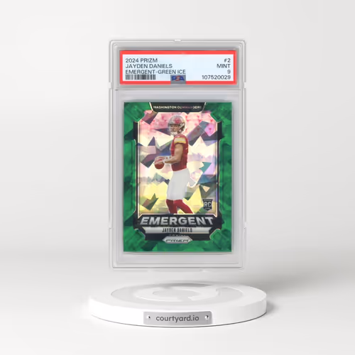 2024 Panini Prizm Emergent #2 Jayden Daniels - Green Ice (PSA 9 MINT)