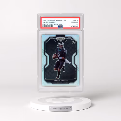 2020 Panini Chronicles Prizm Black #PB19 Jalen Hurts - Silver (PSA 10 GEM MINT)