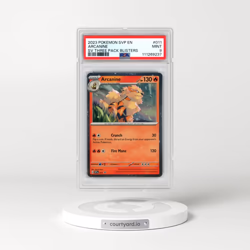 2023 Pokémon Svp EN-SV Black Star Promo #011 Arcanine - Scarlet & Violet Three Pack Blisters (PSA 9 MINT)
