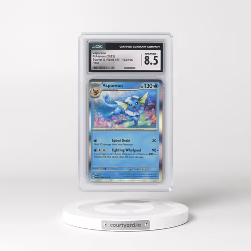 2023 Scarlet & Violet 151 - MEW EN #134/165 Vaporeon - Holo (CGC 8.5 NM-MT+)
