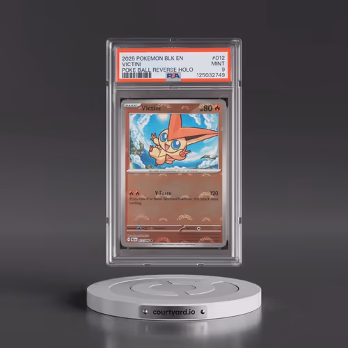 2025 Pokémon Blk EN-Black Bolt #012 Victini - Reverse Holo Poke Ball (PSA 9 MINT)