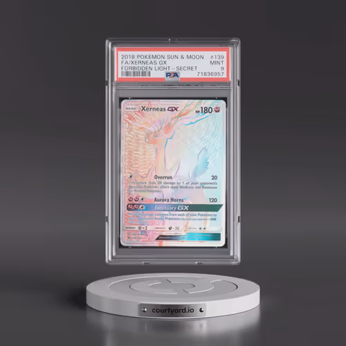 2018 Pokémon Sun & Moon Forbidden Light #139 Xerneas GX - Holo Full Art Secret (PSA 9 MINT)