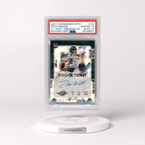 2021 Panini Contenders Optic #102 Zach Wilson - Variation-Autograph-Cracked Ice (PSA 10 GEM MINT)