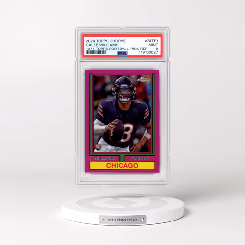 2024 Topps Chrome 1974 Topps Football #74TF1 Caleb Williams - Pink Refractor (PSA 9 MINT)
