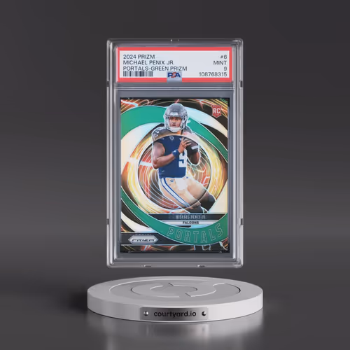 2024 Panini Prizm Portals #6 Michael Penix Jr. - Green Prizm (PSA 9 MINT)