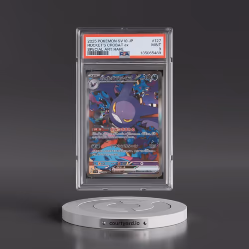 2025 Pokémon SV10-Glory of Team Rocket #127 Team Rocket's Crobat EX - Holo Special Art Rare (PSA 9 M