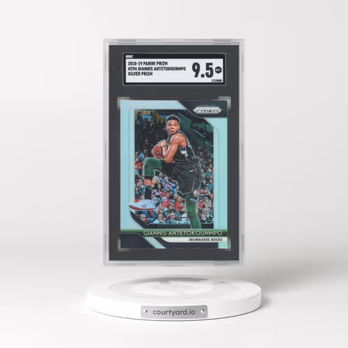 2018 Panini Prizm #296 Giannis Antetokounmpo - Silver Prizm (SGC 9.5 MINT+)