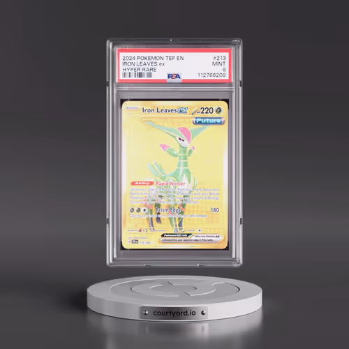 2024 Pokémon Tef EN-Temporal Forces #213 Iron Leaves EX - Holo Hyper Rare (PSA 9 MINT)