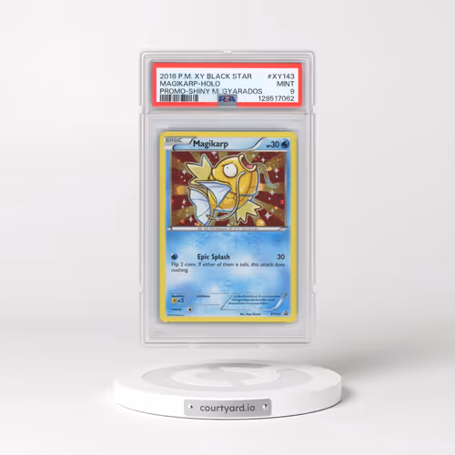 2016 Pokémon XY Black Star Promo #XY143 Magikarp - Holo Shiny Mega Gyarados (PSA 9 MINT)