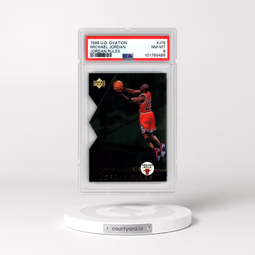 1998 Upper Deck Ovation Jordan Rules #J15 Michael Jordan (PSA 8 NM-MT)
