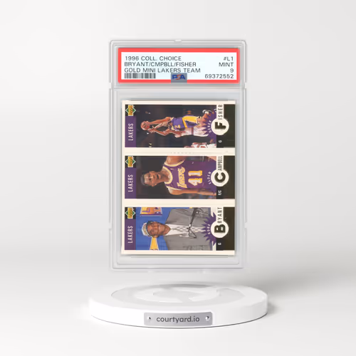 1996 Collector's Choice Lakers Team Set #L1 Derek Fisher/Elden Campbell/Kobe Bryant - Gold Mini Lakers Team (PSA 9 MINT)