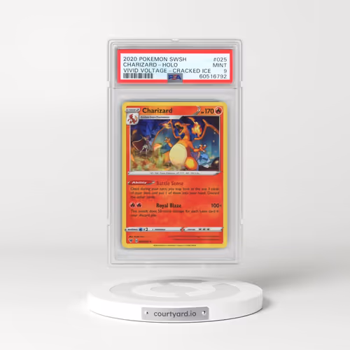 2020 Pokémon Sword & Shield Vivid Voltage #025 Charizard - Holo Cracked Ice (PSA 9 MINT)