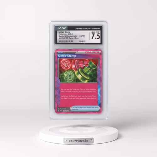 2024 Twilight Masquerade - TWM EN #165/167 Unfair Stamp - ACE SPEC Rare Holo (CGC 7.5 NM+)