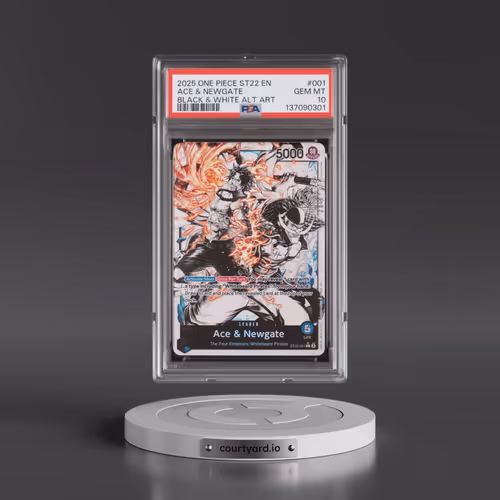 2025 One Piece Starter Deck ST22-Ace & Newgate #001 Ace & Newgate - Black & White Alternate Art (PSA
