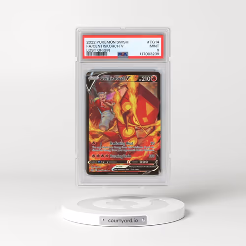2022 Pokémon Sword & Shield Lost Origin #TG14 Centiskorch V - Holo Full Art (PSA 9 MINT)