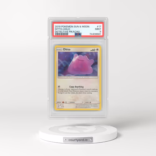 2019 Pokémon Sun & Moon Detective Pikachu #17 Ditto - Holo (PSA 9 MINT)