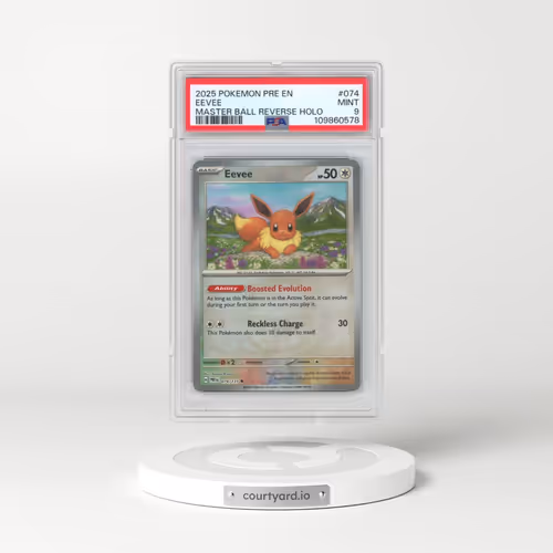 2025 Pokémon Pre EN-Prismatic Evolutions #074 Eevee - Reverse Holo Master Ball (PSA 9 MINT)