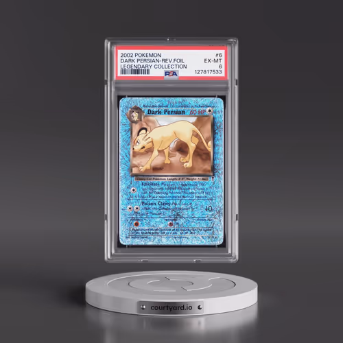 2002 Pokémon Legendary Collection #6 Dark Persian - Reverse Foil (PSA 6 EX-MT)