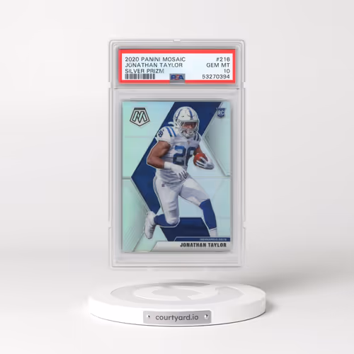 2020 Panini Mosaic #216 Jonathan Taylor - Silver Prizm (PSA 10 GEM MINT)