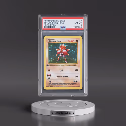 1999 Pokémon Game #7 Hitmonchan - 1st Edition Holo (PSA 8 NM-MT)